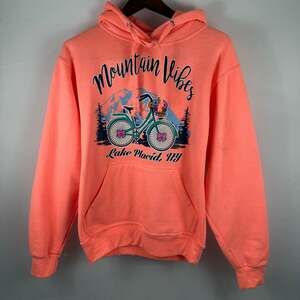 Jon Lauren Mountain Vibes Lake Placid NY Bicycle Pullover Hoodie
